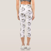 Leggings Capri Caricature de danse lémurienne en anneau mignon (Verso)