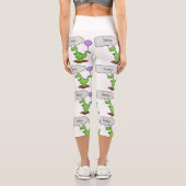 Leggings Capri Caricature de dragon dragon drôle et vert respiran (Verso)