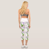 Leggings Capri Caricature de dragon dragon drôle et vert respiran (Verso)
