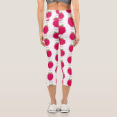 Leggings Capri Caricature de framboise très heureuse (Verso)