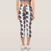 Leggings Capri Caricature de gros gorilles joyeux (Verso)