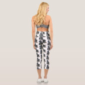 Leggings Capri Caricature de gros gorilles joyeux (Verso)