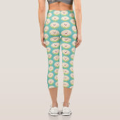 Leggings Capri Caricature de légume de chou-fleur joyeux (Verso)