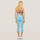 Leggings Capri Caricature de moutons mignons amis et papillons (Verso)