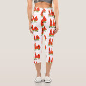 Leggings Capri Caricature de piments chantants mignons (Verso)