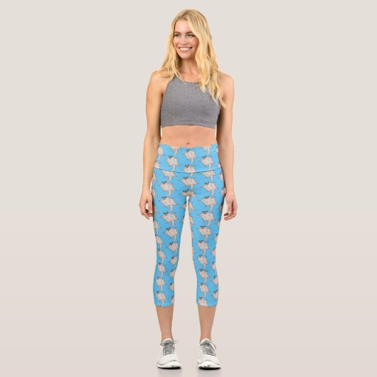 Leggings Capri Caricature de planeur de sucre volant mignon (Recto)