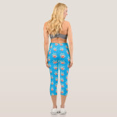 Leggings Capri Caricature de pop-corn drôles (Verso)