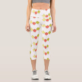 Leggings Capri Caricature de tomates cerises mûres (Recto)