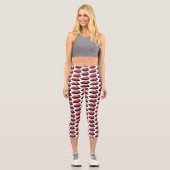 Leggings Capri Caricature d'hovercraft rouge joyeux (Recto)