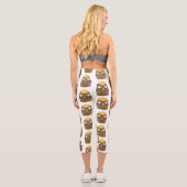 Leggings Capri Caricature joyeuse de cobaye mignonne (Verso)