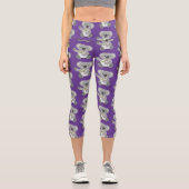 Leggings Capri Caricature joyeux koala agitant (Recto)