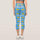 Leggings Capri Caricature sous-marine joyeuse (Verso)
