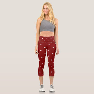 Leggings Capri Carmine Points rouges et blancs