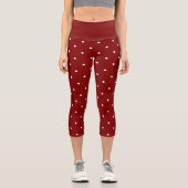 Leggings Capri Carmine Points rouges et blancs (Recto)