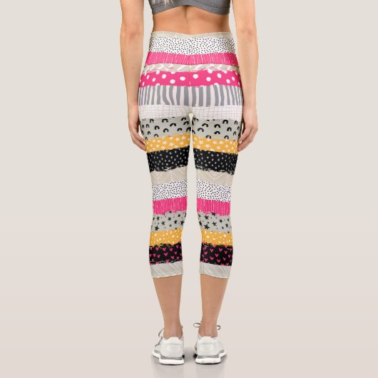 Leggings Capri Carrelage en Patchwork : Conception Versatile Sans (Verso)