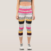 Leggings Capri Carrelage en Patchwork : Conception Versatile Sans (Recto)