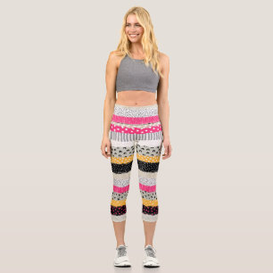 Leggings Capri Carrelage en Patchwork : Conception Versatile Sans