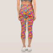 Leggings Capri Carrés d'alimentation des fleurs (Verso)