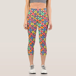 Leggings Capri Carrés Flower Power