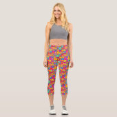 Leggings Capri Carrés Flower Power (Recto)