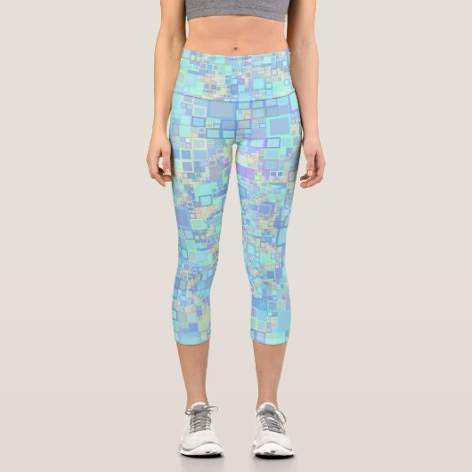 Leggings Capri Carrés funky colorés groovy (Recto)