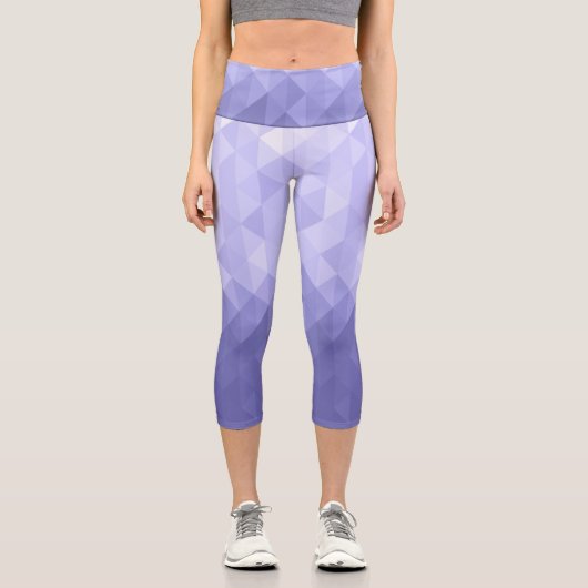 Leggings Capri Carrés géométriques violets (Recto)