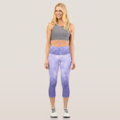 Leggings Capri Carrés géométriques violets (Recto)