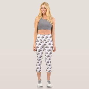 Leggings Capri Carte de golf / dessin animé en voiturette de golf