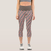 Leggings Capri Cartes de lecture gris Répétition Motif Capris (Recto)