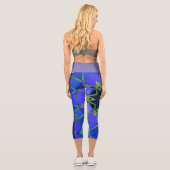 Leggings Capri Carton Mandala bleu vert et noir (Verso)