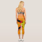 Leggings Capri Carton Mandala Fleur orange vert et rouge (Verso)