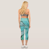 Leggings Capri Carton Mandala Flower bleu et vert (Verso)