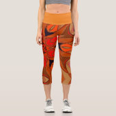 Leggings Capri Carton Mandala Flower Orange (Recto)