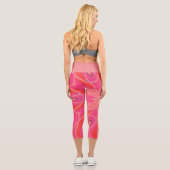 Leggings Capri Carton Mandala Flower Pink (Verso)
