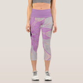 Leggings Capri Carton Mandala Flower rose et blanc (Recto)