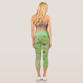 Leggings Capri Carton Mandala Flower vert et bleu (Verso)