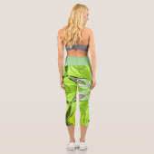 Leggings Capri Carton Mandala Flower vert et rose (Verso)
