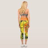 Leggings Capri Carton Mandala jaune orange et vert (Verso)