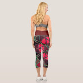 Leggings Capri Carton Mandala Rouge et Vert (Verso)
