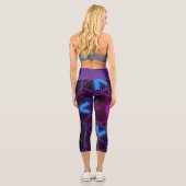 Leggings Capri Carton Mandala violet rose et bleu (Verso)