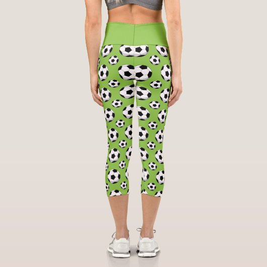 Leggings Capri Cartoon Soccer Ball Pattern (Verso)