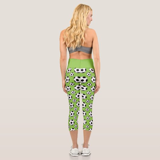 Leggings Capri Cartoon Soccer Ball Pattern (Verso)