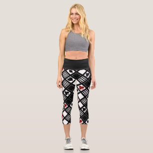 Leggings Capri Casino jouer aux cartes costume coeur croix clubs