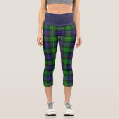 Leggings Capri Cataran Vert De La Marine Plaid Capris Haute Taill (Recto)