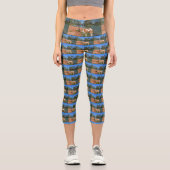 Leggings Capri Cavalier Spaniel Et Pélicans, (Recto)