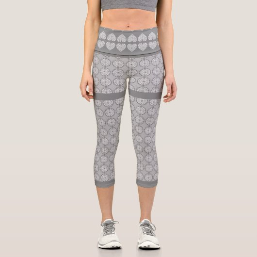 Leggings Capri Céramique gris dentelle (Recto)