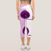Leggings Capri Cercle d'art Abstrait violet rose blanc (Verso)