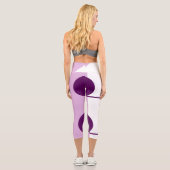Leggings Capri Cercle d'art Abstrait violet rose blanc (Verso)