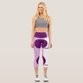 Leggings Capri Cercle d'art Abstrait violet rose blanc (Recto)