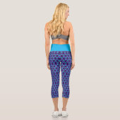 Leggings Capri Cercles Motifs géométriques Triangles violet et bl (Verso)